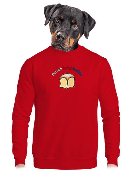 Poctivá buchta a klobása unisex mikina bez kapuce Red