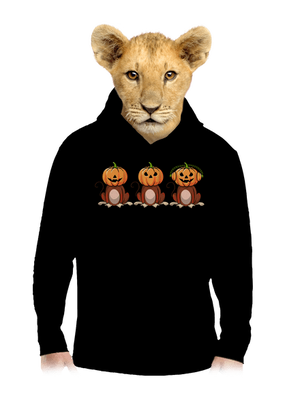 Halloween opičky dětská mikina klokanka Black