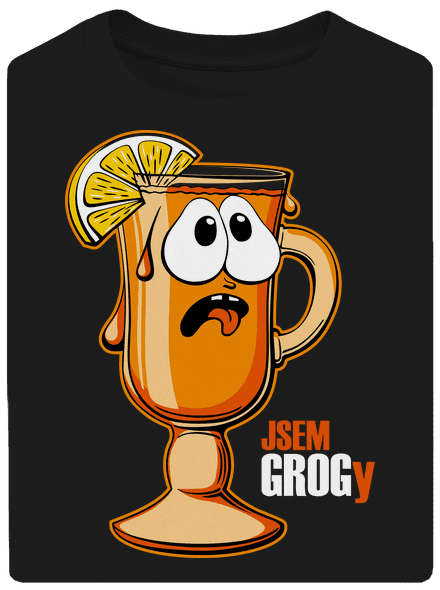 Jsem grogy unisex tričko oversized Black