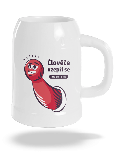 Člověče vzepři se půllitr White