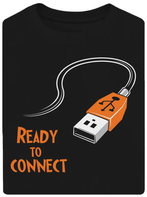 USB připojení unisex tričko oversized Black