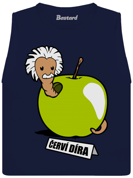 Červí díra dámské tílko volné Navy