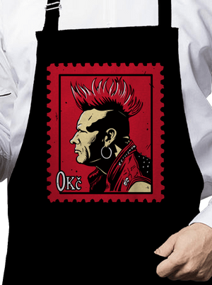 Známka punku zástěra Black