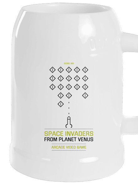 Space Invaders půllitr White