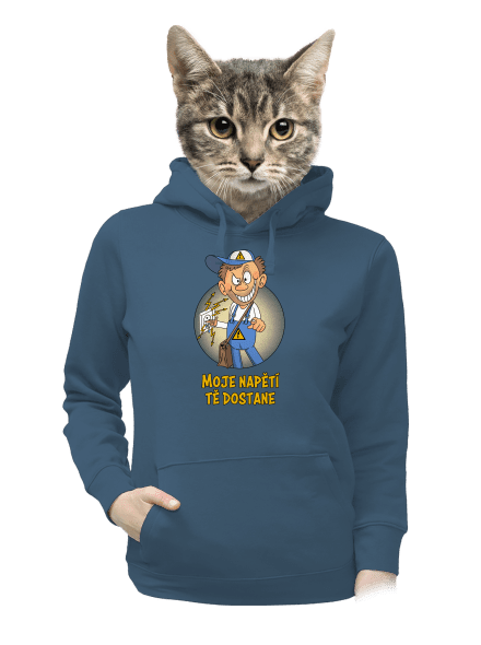 Moje napětí dámská mikina klokanka Denim