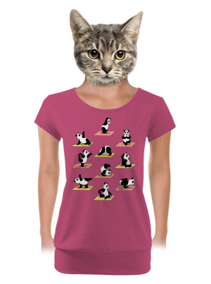 Pandí jóga dámské tričko s lemem Magenta