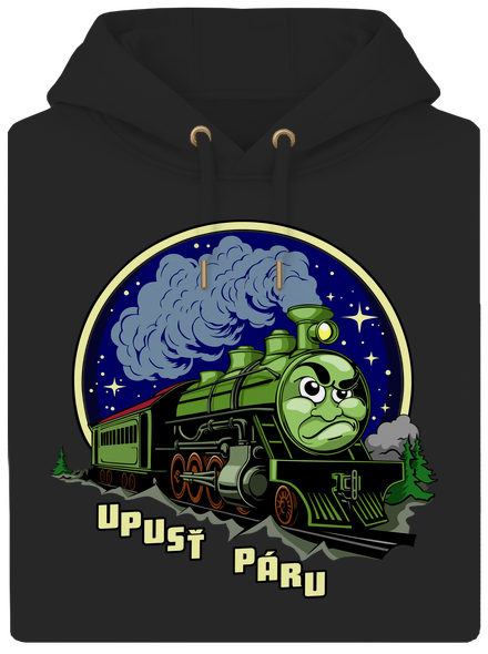 Upusť páru unisex mikina premium Dark Black