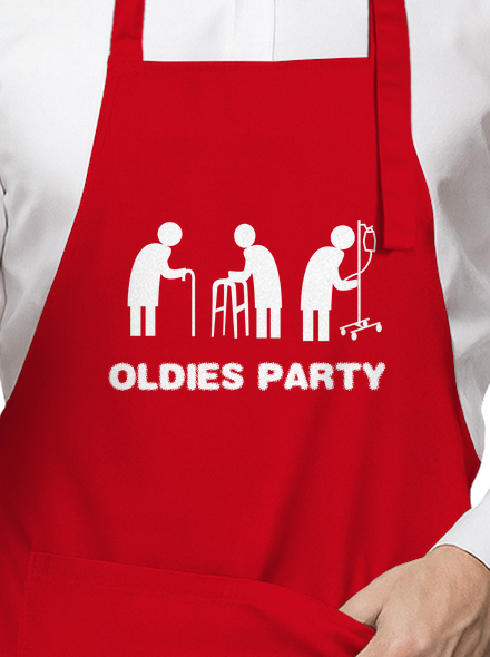 Oldies party zástěra Red