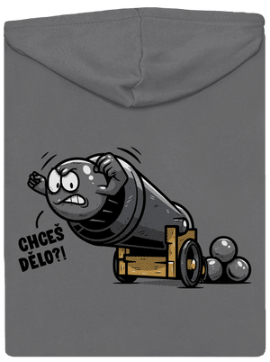 Chceš dělo? dámská mikina na zip Steel Gray