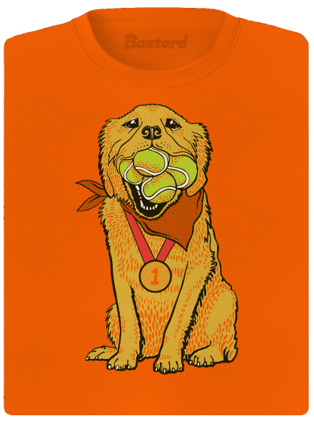 Zlatý retrívr dámské sportovní tričko Neon Orange