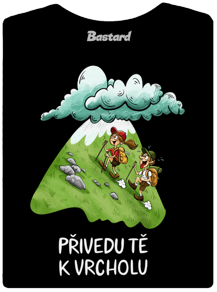 Přivedu tě k vrcholu dámské tričko s lemem Black