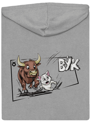 Kočičí horoskop: Býk pánská mikina na zip Light Melange