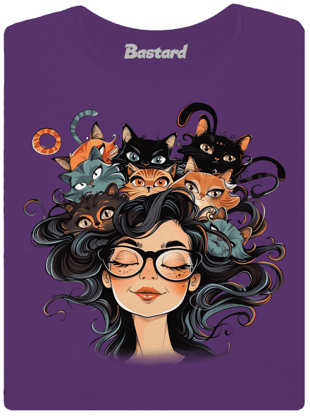 Kočičí dáma dámské tričko premium Purple