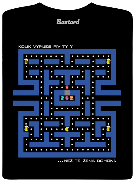 Pac-Man pivo pánské dlouhý rukáv Black