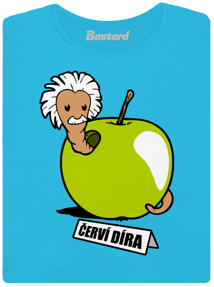 Červí díra dámské tričko s lemem Blue Atol