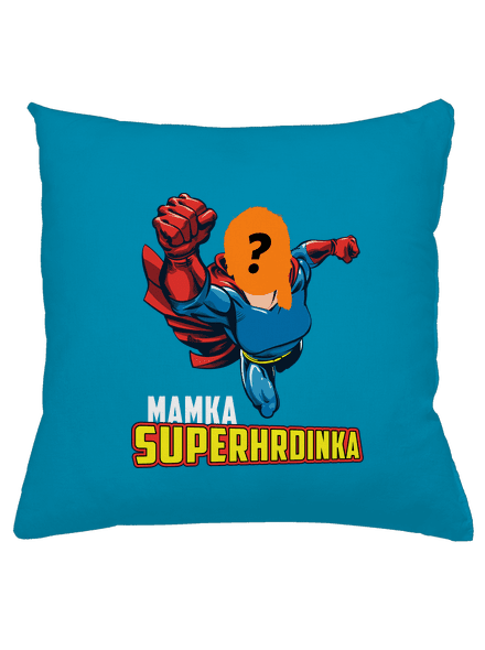 Mamka superhrdinka polštář Blue Turquoise