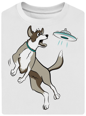 Létající talíř unisex tričko oversized White