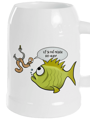 Ryba a žížala půllitr White