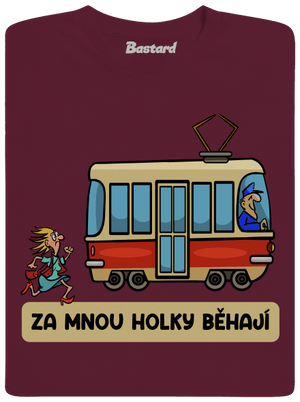 Za mnou holky běhají dětské tričko Burgundy