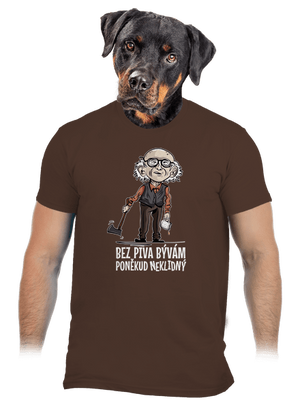 Neklidný bez piva pánské tričko Brown