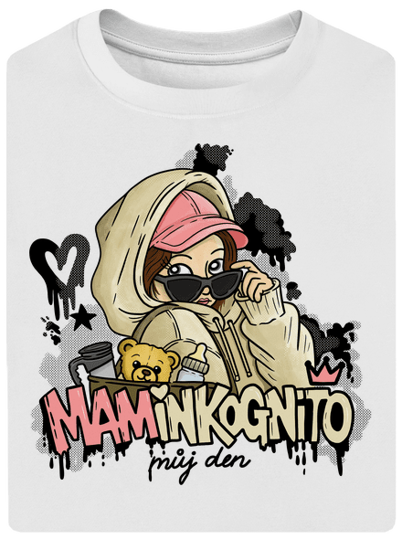 Maminkognito unisex tričko oversized White