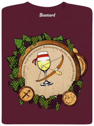 Vinný horoskop: Střelec pánské tričko Burgundy