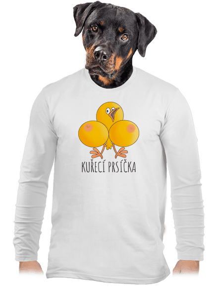 Kuřecí prsíčka pánské dlouhý rukáv White