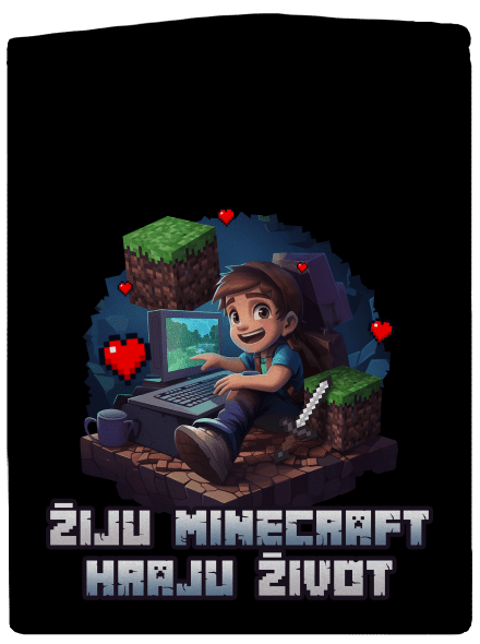 Žiju Minecraft pánská mikina na zip Black