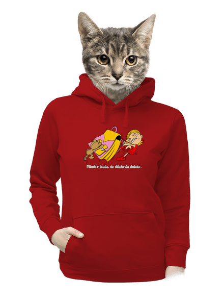 Školačka dámská mikina klokanka Red Mal