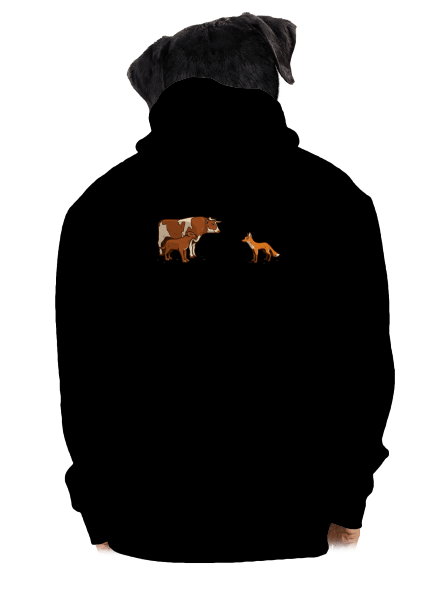 Vůl, pes a vulpes pánská mikina na zip Black