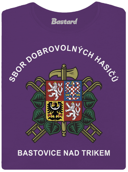 Sbor dobrovolných hasičů s vlastním erbem obce dámské tričko premium Purple