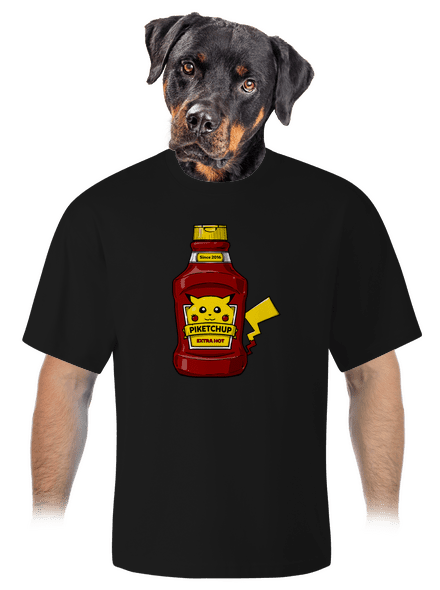 Piketchup unisex tričko oversized Black