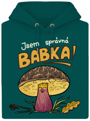 Babka a hříbeček unisex mikina premium Emerald Green