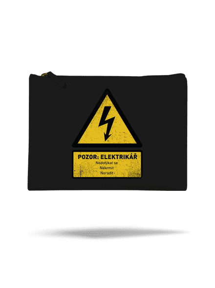 Pozor elektrikář taštička Black