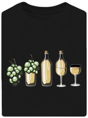 Evoluce bílého vína unisex tričko oversized Black