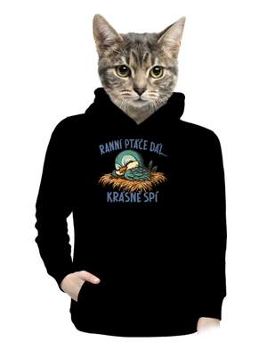 Ranní ptáče spí dámská mikina klokanka Black