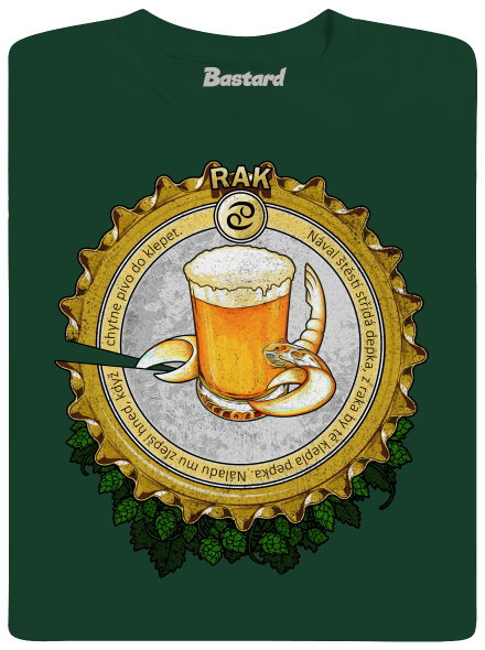 Pivní horoskop: Rak pánské tričko Bottle Green