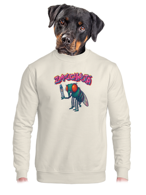 Zmouchnutá unisex mikina bez kapuce Off White