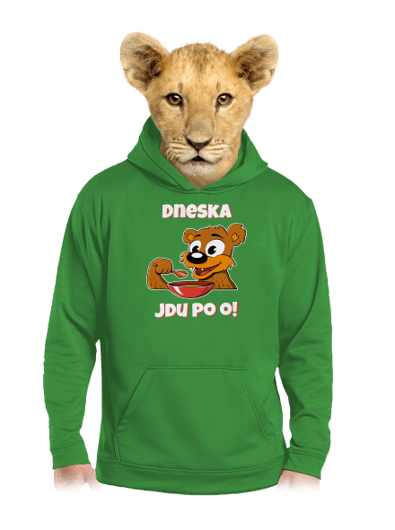 Dneska jdu po o dětská mikina klokanka Kelly Green AWD