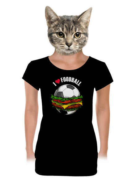 Foodball dámské tričko s lemem Black