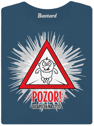 Chlapeček na cestě dámské tričko premium Petrol Blue