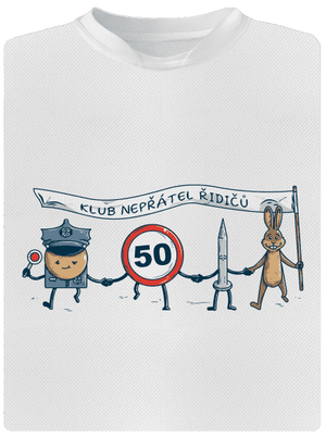 Nepřátelé řidičů pánské sportovní tričko White