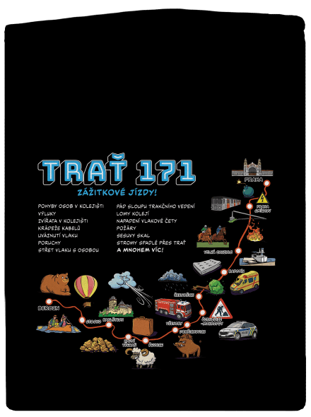 Trať 171 pánská mikina na zip Black