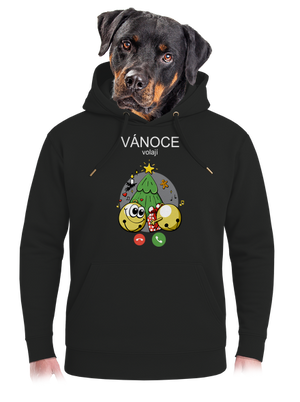 Vánoce volají unisex mikina premium Dark Black