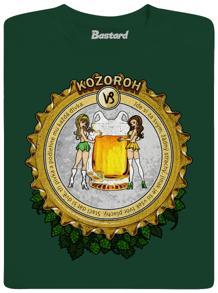 Pivní horoskop: Kozoroh pánské tričko Bottle Green