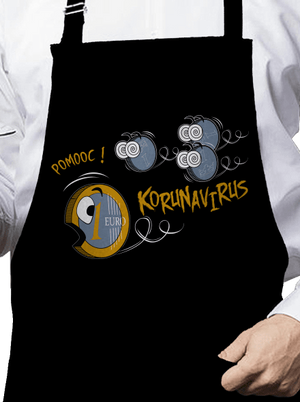 Korunavirus na útěku zástěra Black