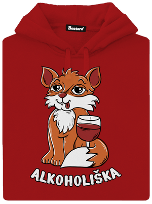 Vínová Alkoholiška dámská mikina klokanka Red Mal