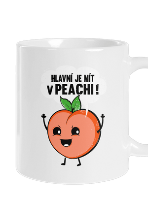 V peachi klasický hrnek White