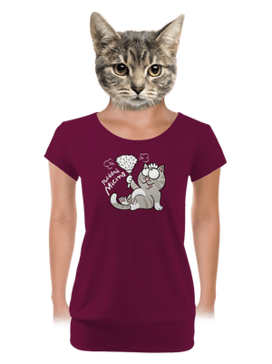 Macek a Micina dámské tričko s lemem Rhododendron