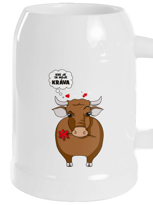 Kráva a bejk půllitr White